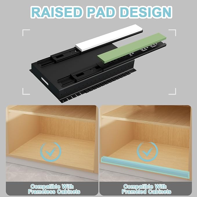 Golener Pots and Pans Organizer Under Cabinet - 22" Deep Expandable | Pot Organizers inside Cabinet with 10 Adjustable Dividers & Handrail, No Drill Pot Lid Holder, Sliding Pot Lid Holder, 1 Pack