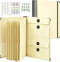 Important Document Organizer with Tabs & Pockets for Family Records,Yellow