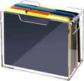 Acrylic Hanging File Folder Organizer, Letter Size Clear Filing Organizer Box with Handles, Magazine File Holder for Desk Home Office School - 1 Pack