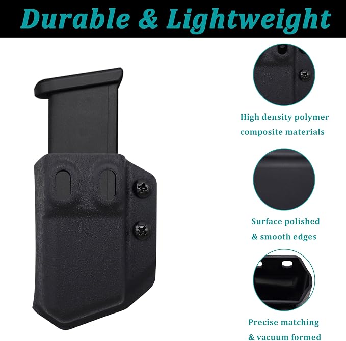 Universal Mag Carrier IWB/OWB Magazine Holster Fits for 9mm/.40 Double Stack, Right & Left Hand 2Pack