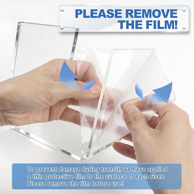 Aheroi Acrylic Risers Display Stands, Acrylic Stands for Display 6Pcs 2Set | Clear Acrylic Display Stands, Small Table Display Shelf Cupcake Stand Buffet Risers for Wedding Party Food Statue(3"*4"*5")