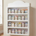 Chunful Vintage Spice Jar Wooden Rack White Elegant Spice Shelf for 24 Jars, Village Style Wall Mounting Kitchen Storage Decorative Hanging Display Rack, Shelf Only