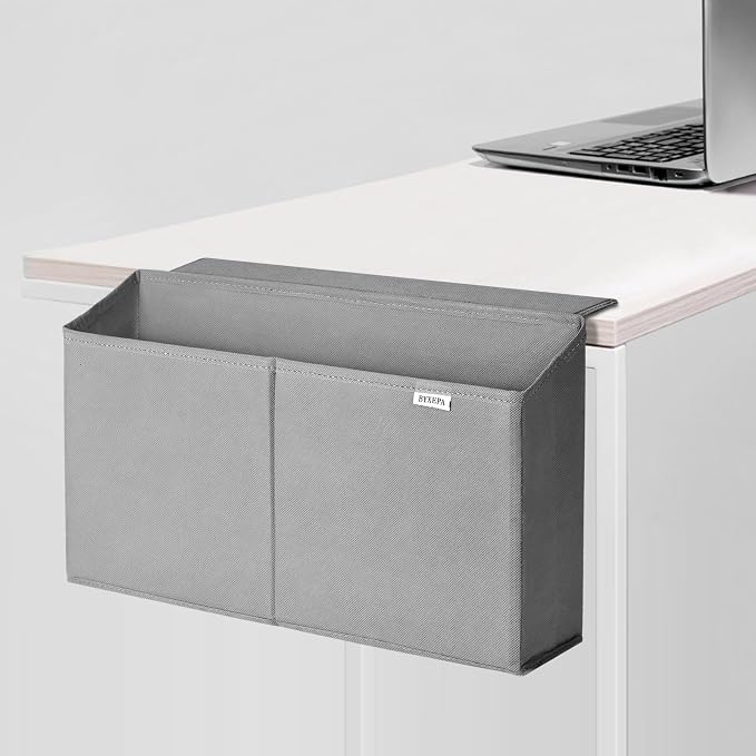 Desk Storage Bag, Table Storage Organizer For Computer, Gaming Desk, Dorm, Study Work Table (Grey)