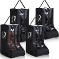 Sanwuta 4 Pcs Black Portable Boots Bag for Cowboy Boots Tall Boot Storage Bags Portable Waterproof Protector Tools for Travel and Daily Wardrobe Shoe Cabinet and Other Home