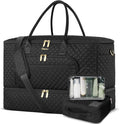 Travel Duffle Bag, Wide Open Large Weekender Bag for Women with Shoe Compartment, Carry on Overnight Bags with Toiletry Bag, Hospital Bag for Women Labor Delivery with Wet Pocket (3 Pcs)