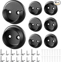 Yaocom 4 Pairs Matte Black Metal Closet Rod Bracket Set Heavy Duty Shower Curtain Closet Pole Socket Accept 1-3/8 Diameter with Screw on Attachment for Wardrobes Shelf