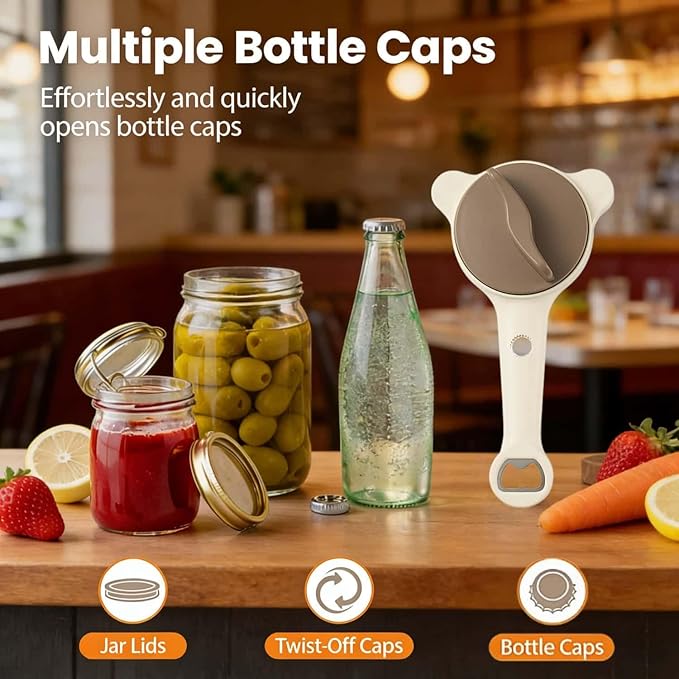 4-in-1 Jar Opener Adjustable Stainless Steel Lid Remover for Seniors and Those With Limited Strength Works, Fits Kitchen Beer, Sauces & Canned Goods（Purple）