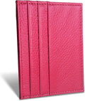 WOXVM Credit Card Holder Wallet RFID Blocking Slim Credit Card Cases Holder Premium Leather Minimalist Front Pocket Small Wallet with 6 Card Slots and 1 Pockets for Men Women (Rose Red)