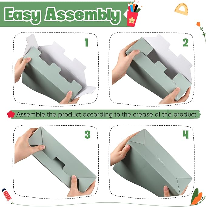 Colarr 24 Pcs Cardboard Magazine Holders 12 Colors Magazine Storage Box with Label Stickers Magazine File Holder Folder Book Holder for Desk Desktop Document Holder for School (Fresh Color)