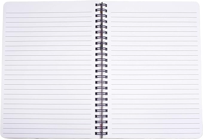 Steel Mill & Co Cute Floral Mini Spiral Notebook, 8.25" x 6.25" Journal with Durable Hardcover and 160 Lined Pages, Purple Vine Ditsy