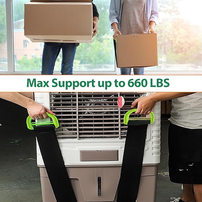 Adjustable Moving Straps, 2Pack 1-Person Handle Moving Lifting Straps for Moving Refrigerator,Furniture, Boxes, House-Moving,Support up to 660Lbs