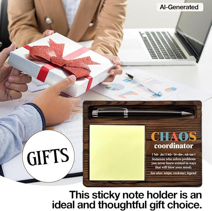 Chaos Coordinator Gifts for Women Men, Appreciation Gifts for Coworker Boss Leader Friends, Chaos Coordinator Definition Sticky Note Holder Office Decor