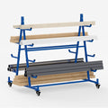 tonchean Lumber Storage Rack with Wheels, 55.9" D x 46.2" W x 54.3" H | Heavy duty mobile conduit pipe stand, 5 tier, can holds up to 1000lbs