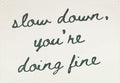 Classroom Wall Flag Decor-Teacher Gift-Inspirational Back to School Wall Banner Decor-Slow Down You're Doing Fine-Hanging Rectangular Canvas Banner for Classroom Teacher Office Reading Corner