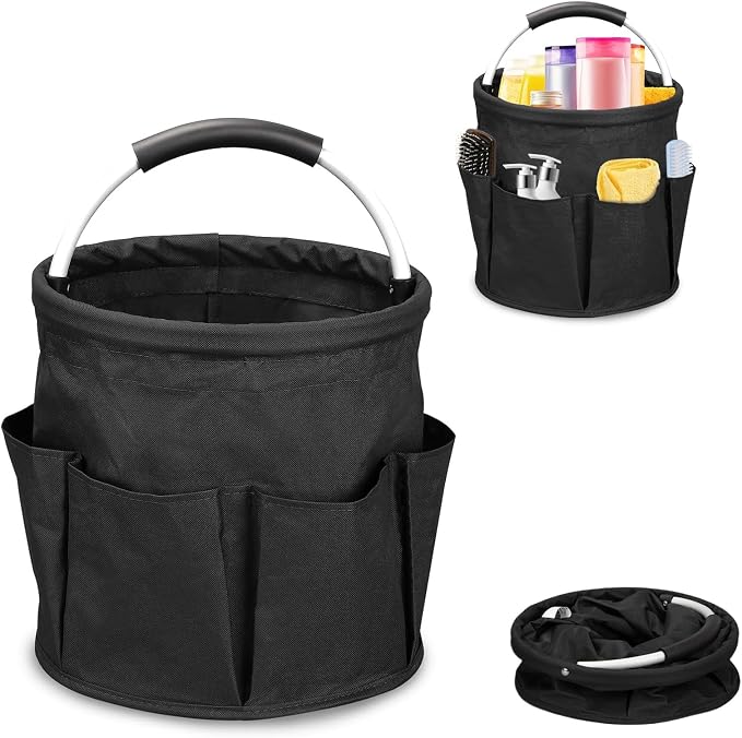 17L Foldable Storage Basket Cleaning Caddy with Handle Portable Multi Cleaning Bucket Bag for Home, Garden, Outdoor Camping