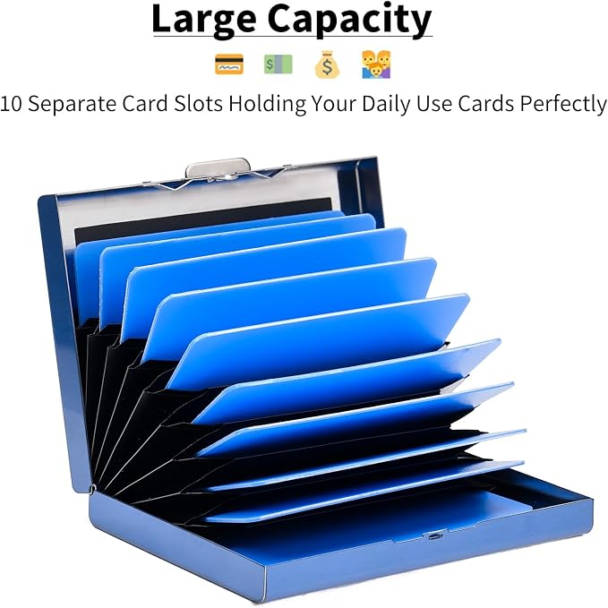 Credit Card Holder Wallet Stainless Steel Card Case RFID Blocking Business Card Holder Protector for Women Men
