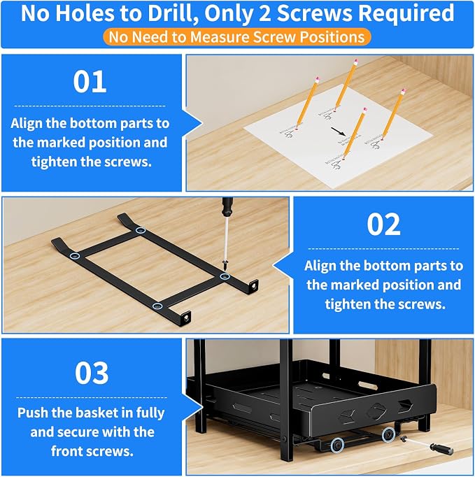BOIVSHI Pull Out Spice Racks for Inside Cabinets, 2-Tier Cabinet Spice Rack, Height Adjustable Spice Rack Organizer for Cabinet, Kitchen Vertical Spice Rack (9.7''Wx10.8''Dx9.2''H, Metal Black)