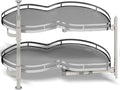 Blind Corner Cabinet Pull Out Organizer, Swing Right Pull Out Cabinet Organizer 26 inch, Cabinet Lazy Susan for Corner Cabinet Blind Shelf, 2 Tiers Tray, Adjustable Height