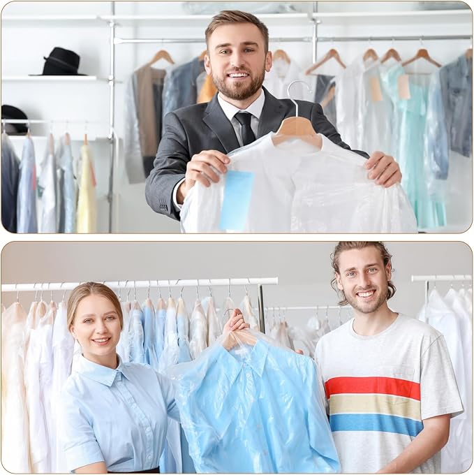 Garment Bags for Hanging Clothes,90 PCS Dry Cleaning Bag,Dry Cleaner Bags Plastic Clear 35.4 Inches, Plastic Cover for Clothes,60x90cm