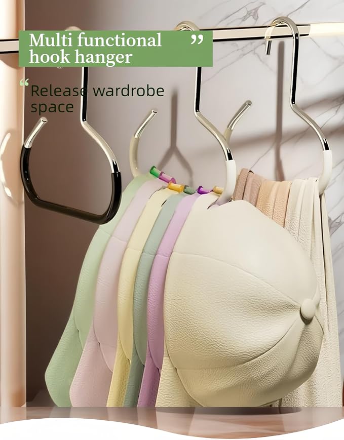 Multi-Functional Space-Saving Hat & Scarf Hanger - Non-Slip PVC Coated Clothes Rack Organizer for Closet, Wall, Balcony - Durable & Versatile Hanger for Hats, Ties, Scarves, Delicate Fabrics (10PCS)
