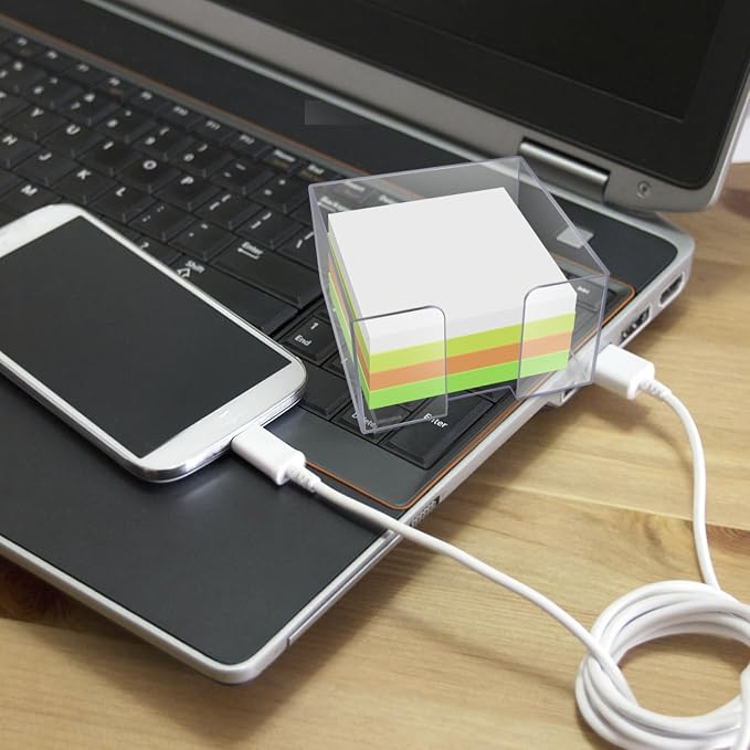 Acrylic Sticky Note Holder, Clear Acrylic Notepad Holder | for 3" x 3" Sticky Note Storage, with 200 Sheets Self-Stick Sticky Notes, for Office and Classroom Desk Organization