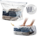 Cube Vacuum Storage Bags, 4 Pack Medium Size (25x19x11 inch), Vacuum Seal Bags for Clothing, Compression Packing for Clothes, Blankets, Baby Clothes, No Pump Needed