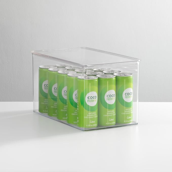 iDesign Stackable Clear Plastic Shoe Box with Lid | Storage Container, For Closet