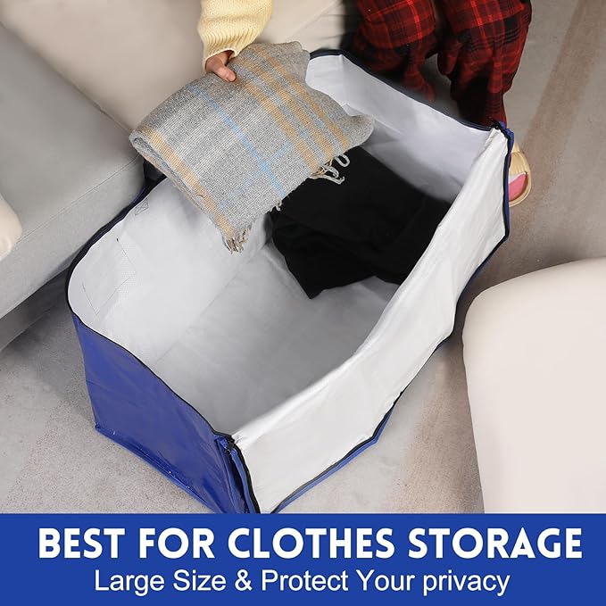 Abbylike 16 Pcs Extra Large Moving Bags with Handles and Zippers Heavy Duty Packing Bags for College Moving Foldable Space Saving Fold Flat Waterproof Packing Bags for Storage Traveling