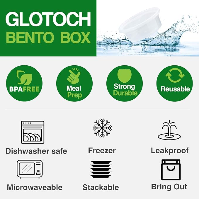 Glotoch Soup Containers With Lids, 48 Pack 8 oz(1 Cup) Deli Containers, To Go Container, Freezer Container For Food-Microwave, Freezer & Dishwasher Safe,BPA-Free, Reusable&Stackable