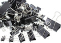 Assorted Sizes Binder Clips,Paper Clamps,Black Metal Fold Back Clips for Office School Supplies,Large, Medium,Small Size Metal Clips,Big Size Paper Holder,Elastic Rubber Band (120 PCS Black)
