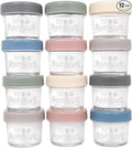 WeeSprout Glass Baby Food Storage Jars w/Lids (4 oz, 12 Pack Set) Snack, Puree, Reusable Small Containers, Breast Milk, Fridge or Freezer, Microwave & Dishwasher Safe, Essential Must Have for Infants