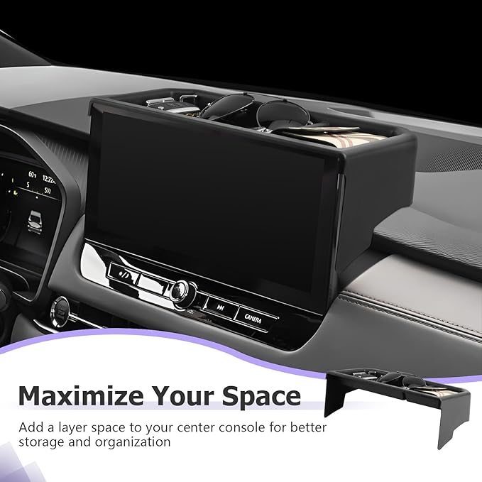 LUWU for 2025 Outlander Dashboard Storage Tray 2025 Mitsubishi Outlander Accessories 12.3-inch Behind Screen Organizer Center Console Display Box Dash Tray [NOT for 2025 Outlander PHEV&Sport]