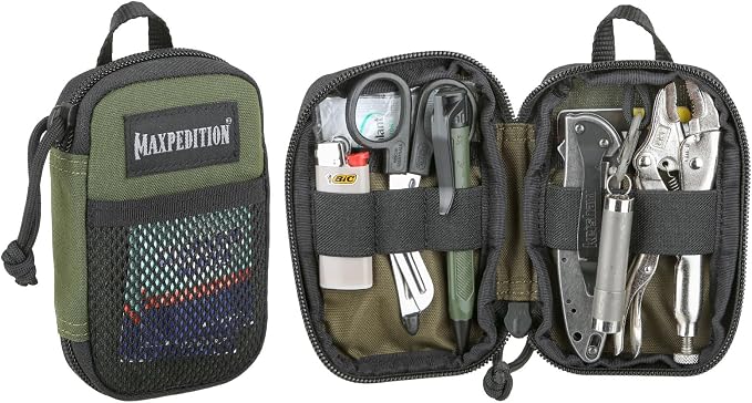 MAXPEDITION Pico Pocket Organizer, Ultra Compact EDC Gear Pouch, Tactical Utility Pouch for Everyday Carry, Tools, Gadgets, Outdoor First-Aid Kit, Survival