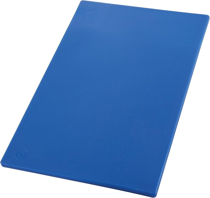 Winco Heavy-Duty Plastic Cutting Board, 12" x 18" x 1/2", Blue (Set of 6)