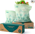 Fit Meal Prep 50 Pack 100% Compostable Food Storage Bags, 1 Gallon Freezer Bags, 10.6 x 11.5" Resealable Bag for Vegetables, Meat, Fruits, ASTM D6400, US BPI & EU OK Compost Certified