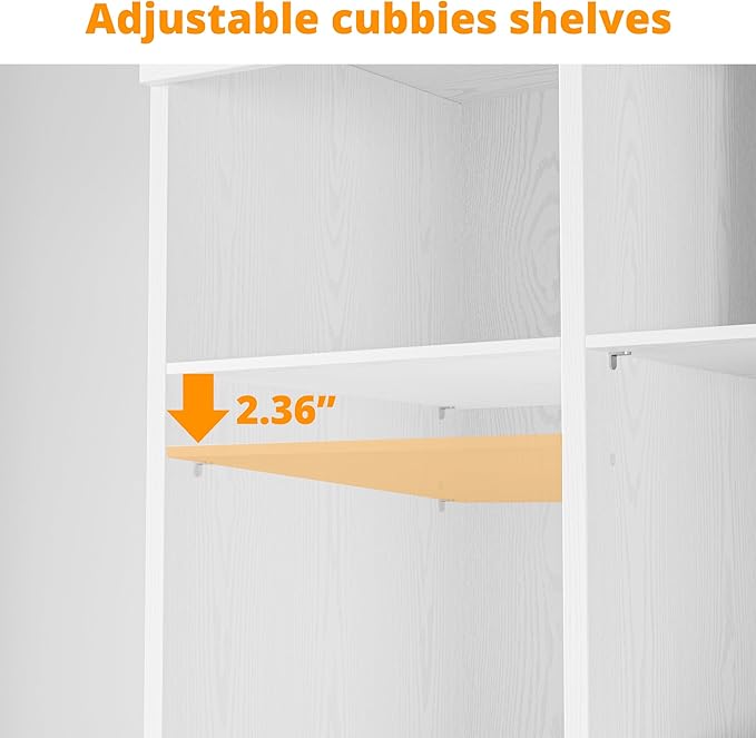 IRONCK Tall Shoe Storage Cabinet with Adjustable Shelves and Cubbies, White | Narrow Shoe rack Storage Organizer for entryways, closets, bedrooms and small apartments