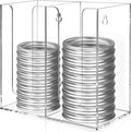 Acrylic Mason Jar Lid Organizer (Wide Mouth & Regular Mouth) 2 Compartment Cup Dispenser Organizer Ball Jar Wooden Storage Accessories for Kitchen Coffee Tumbler Lids, Fit Mason/Canning/Bamboo Lids