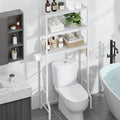 Kitsure Over The Toilet Storage Rack, 3-Tier Metal Frame | Small Bathroom, Space Saving Storage, Heavy Duty Metal Frame, Easy Assembly, White, 61"H