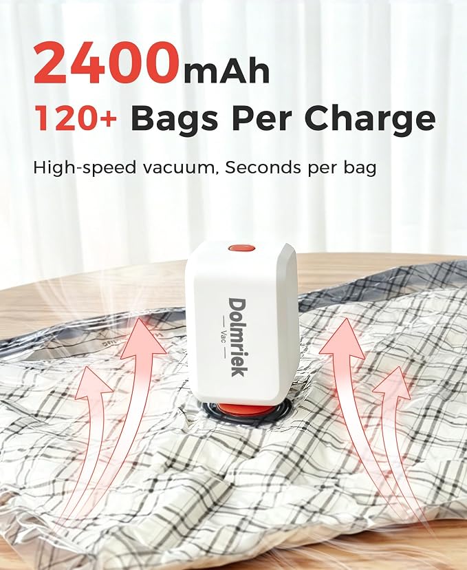 18pcs Vacuum Seal Bags for Clothing Travel, Cordless Pump, Carry-on Size Compression Packing Bags, 4000Pa Suction & 2400mAh Battery, Vacuum Storage Bags for Clothes, Luggage, Suitcase, Space Saver