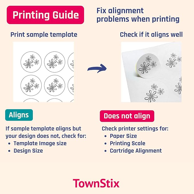 2 inch Round Labels Printable Circle Stickers - 8.5" x 11", 30 Sheets | Laser/Inkjet Printing, comes with Print Templates