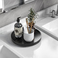 Turntable Vanity Tray, 9 Inch Bamboo Kitchen Sink Countertop Organizer | Perfume Candle Tray, Keep Glass Sponge and Soap, Bathroom Countertop Organizer, Black