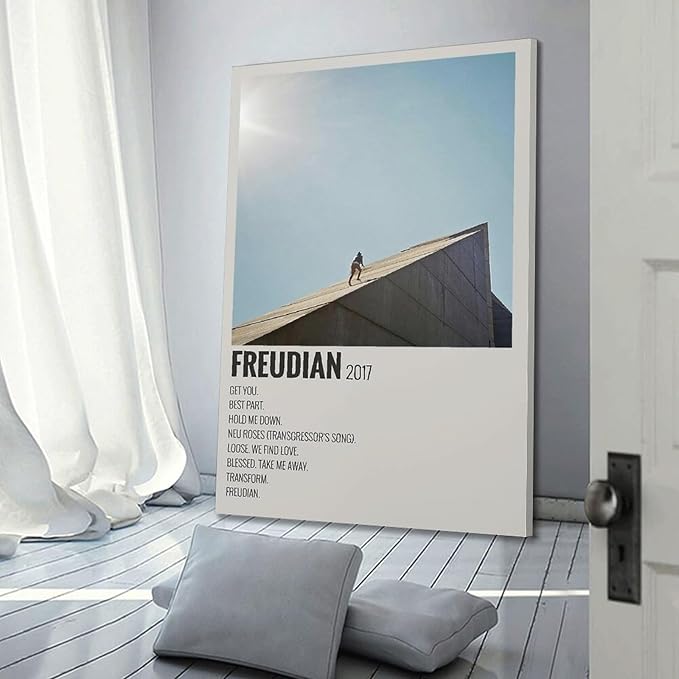 Daniel Caesar Poster Freud Canvas Poster Bedroom Modern Home Aesthetic Canvas Decoration Landscape Office Valentine's Day Birthday Gift 24x36inch(60x90cm) Frame-style