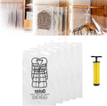 FETNHU Hanging Compressible Storage Bag, Hanging Vacuum Storage Bags with Pump, Reusable Space Saver Vacuum Storage Bags for Home Closet Organization Compression Seal (5PCS,L 67 x 110cm)