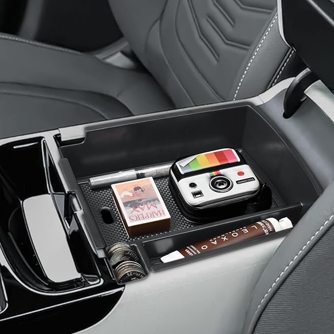 TACOBRO Custom-Fit Center Console Organizer Tray for 2025 2026 Hyundai Tucson Compatible with Gas Limited, Hybrid and Plug-in Hybrid Models, Fit Shift by Wire Mechanism on the Steering Column Only