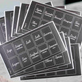 Orii Black Rectangular 160 Spice Labels Stickers for Spice Jars | 160 Pre-Printed Labels, 20 Blank Labels, For Kitchen Pantry, Herb Seasoning Labels