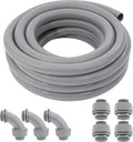 DWALE Liquid-Tight Conduit and Connector Kit,Flexible Non Metallic Liquid Tight Electrical Conduit,2inch 25ft Electrical Conduit Kit,with 4 Straight and 3 Angle Fittings Included,2 in. Dia
