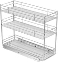 ROOMTEC Pull Out Spice Rack for Narrow Cabinet (6" W X 20½" D),3 Tier Heavy Duty Sliding Spice Cabinet Organization Shelf Racks, Pull Out Shelves Under Cabinet Storage for Kitchen