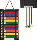 JUXYES Wall Hanging Martial Arts Belts Organizer, Portable Karate Belt Display Holder with Medals Hanging Stick, Lightweight Hanging Taekwondo Belt Display Holder for Martial Arts Learner