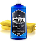Milsek Stainless Steel Cleaner & Microfiber Cloth, 12-Ounce | Stainless steel cleaner with microfiber cloth removes fingerprints and leaves appliances clean and streak-free.