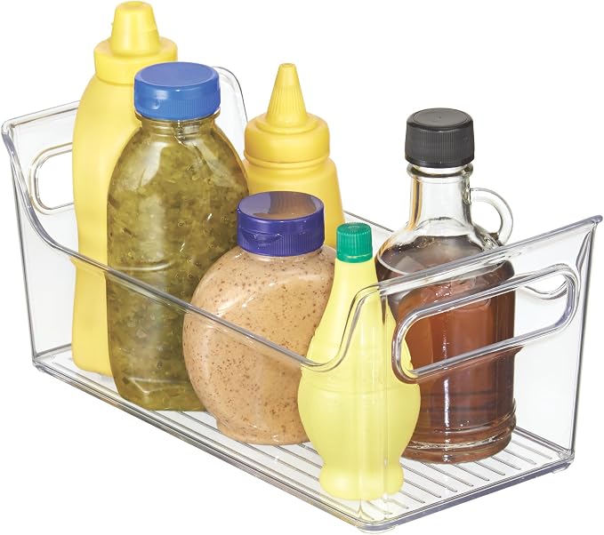 iDesign Plastic Condiment Organizer with Handles, Clear | For Fridge, Made in USA